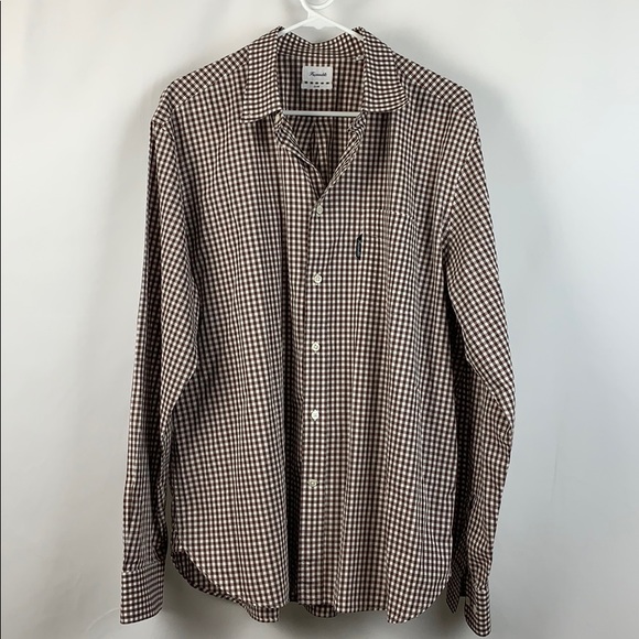 FACONNABLE Long Sleeve Gingham Shirt - Picture 1 of 6